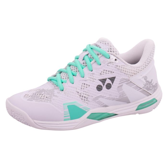 Yonex white badminton shoes sales